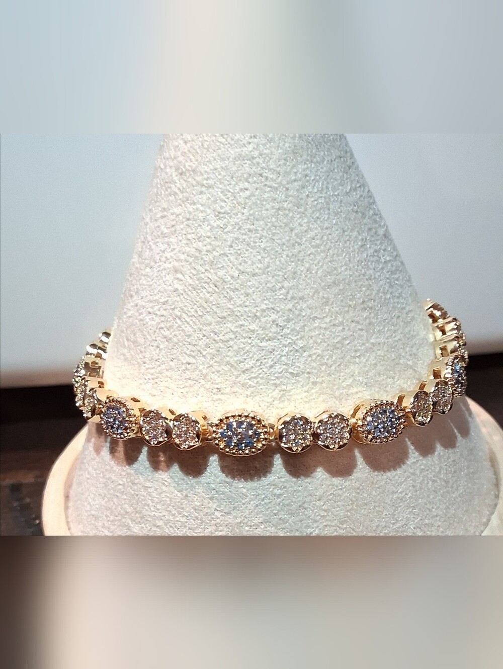 Gold & Blue Pavé Tennis Bracelet